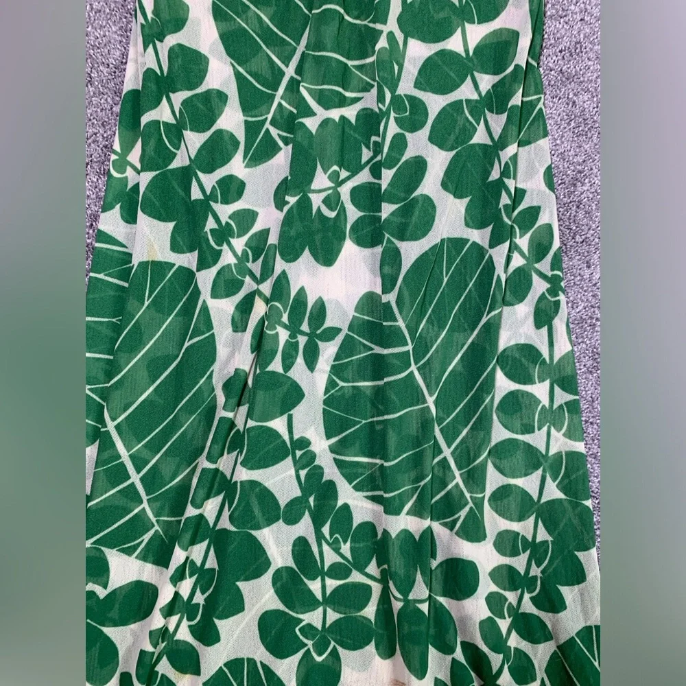 Micro Mesh Floral Dress Black Green Floral Size Small 100 % Nylon - Picture 2 of 9